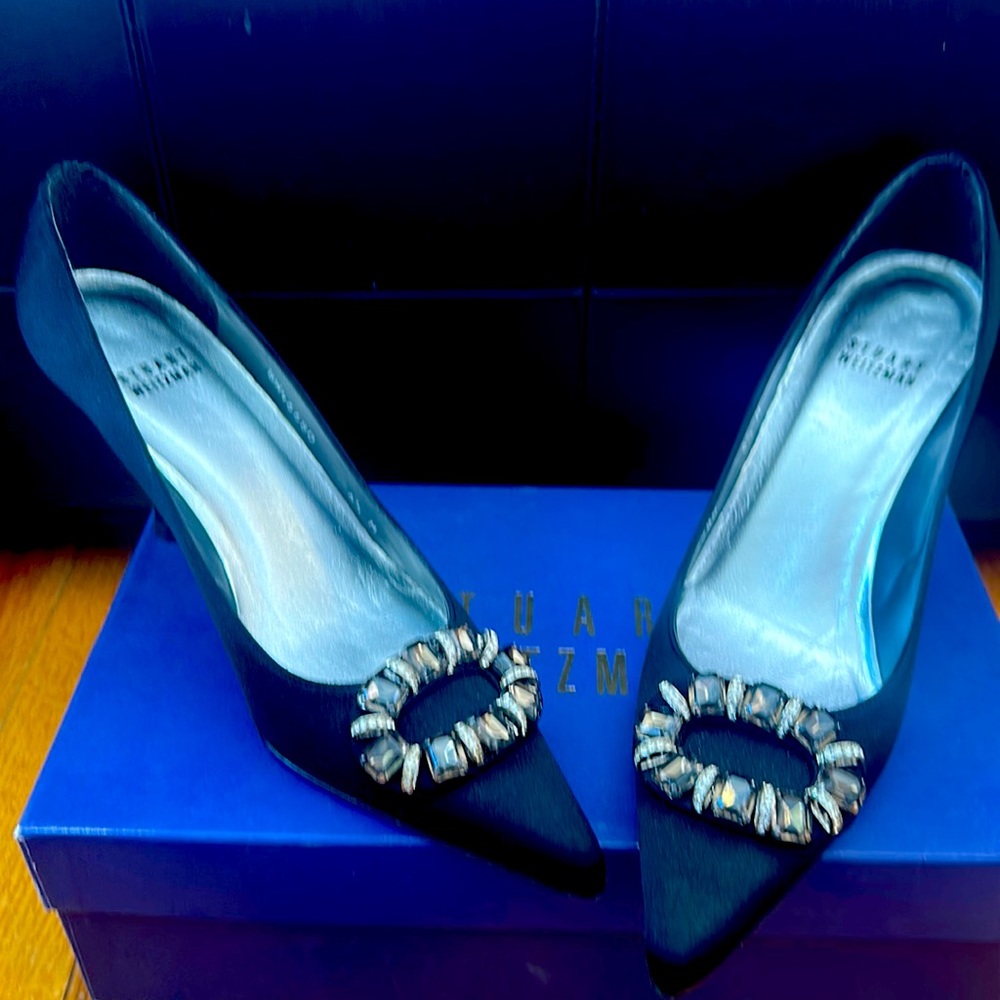 Black satin women’s shoes